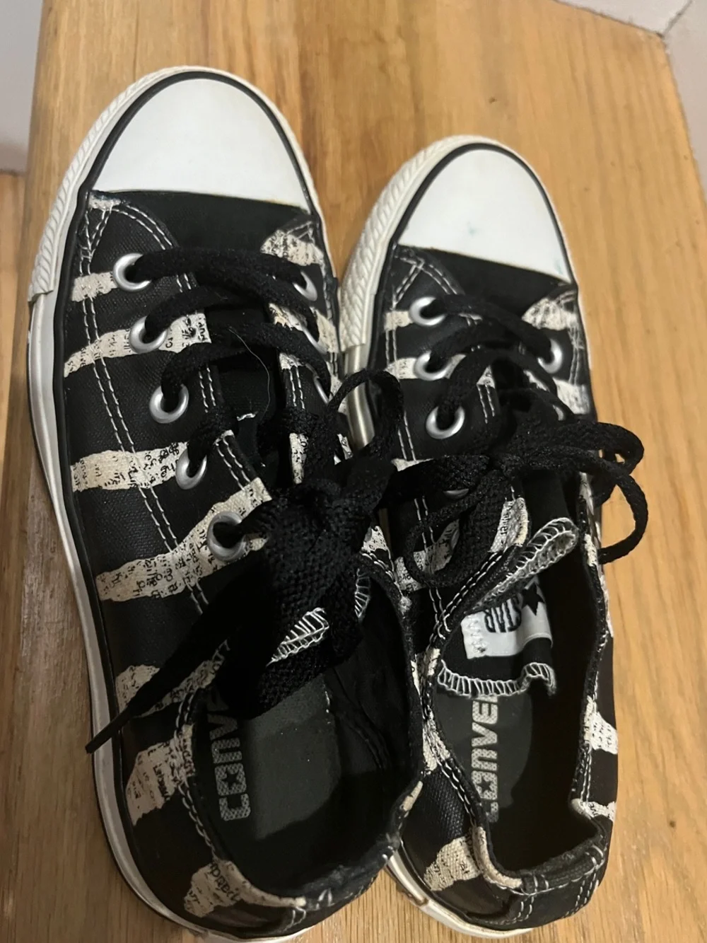 Converse Kids Black Canvas High-Top Sneakers with White Stripe Print